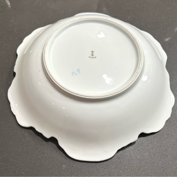 Antique 1920s Hermann Ohme Germany Floral Porcelain Plate with Gold Trim - Picture 4 of 7